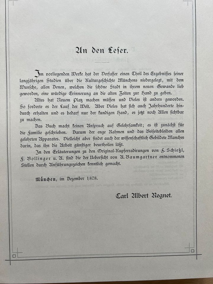 1879 - München in guter alter Zeit Regnet-Franz‘sche Buchhandlung in Freising