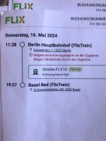 Ticket im Flixtrain von Berlin nach Basel am 16.5.24 Baden-Württemberg - Freiburg im Breisgau Vorschau