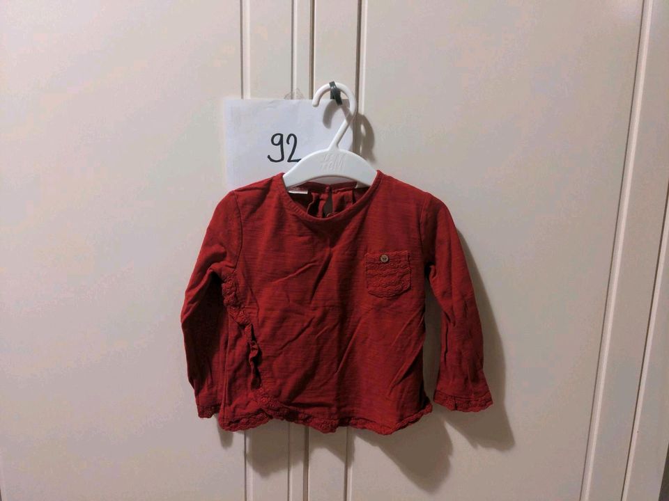 Langarmshirt 92 Zara rot Oberteil longsleeve in Berlin