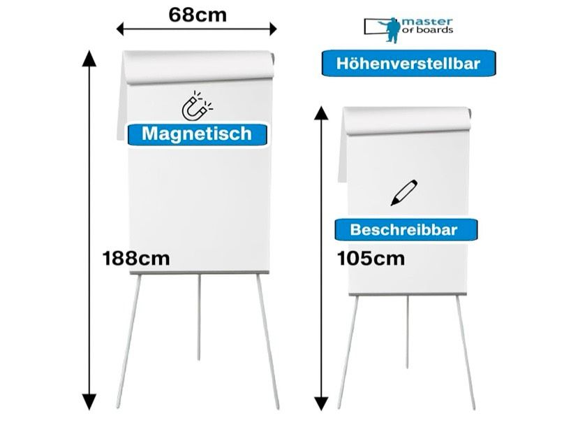 Flipchart - MOB Flip Chart Board mit Dreibein Ständer 68x105cm in Berlin