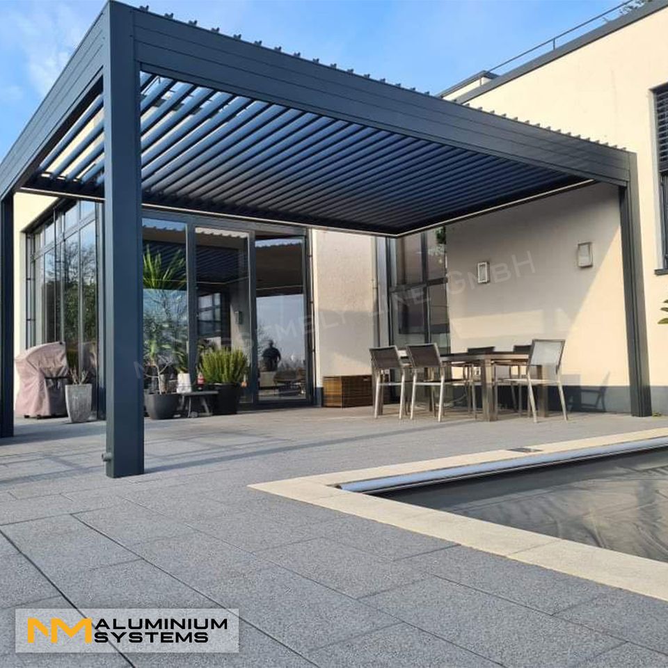 Lamellendach Pavillon Pergola Gartenpavillon Terasse 4 m x 2,5 m in Nauheim