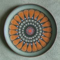 Wandteller aus Keramik Ton Durchmesser 33,5cm Farben grün orange Nordrhein-Westfalen - Kleve Vorschau