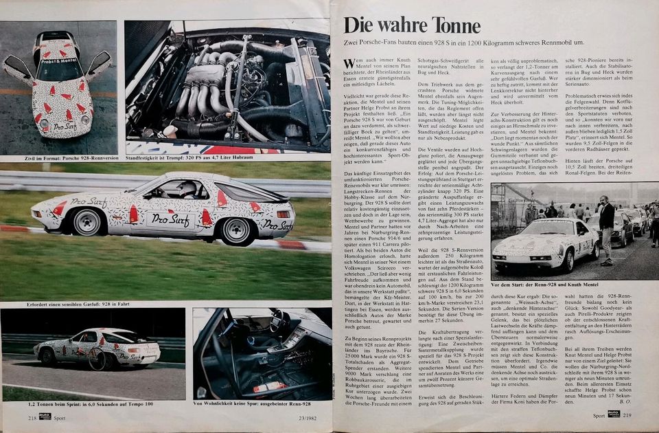 Porsche 928 Reklame Berichte GTS S4 S Tuning Strosek Gemballa V8 in Hanau