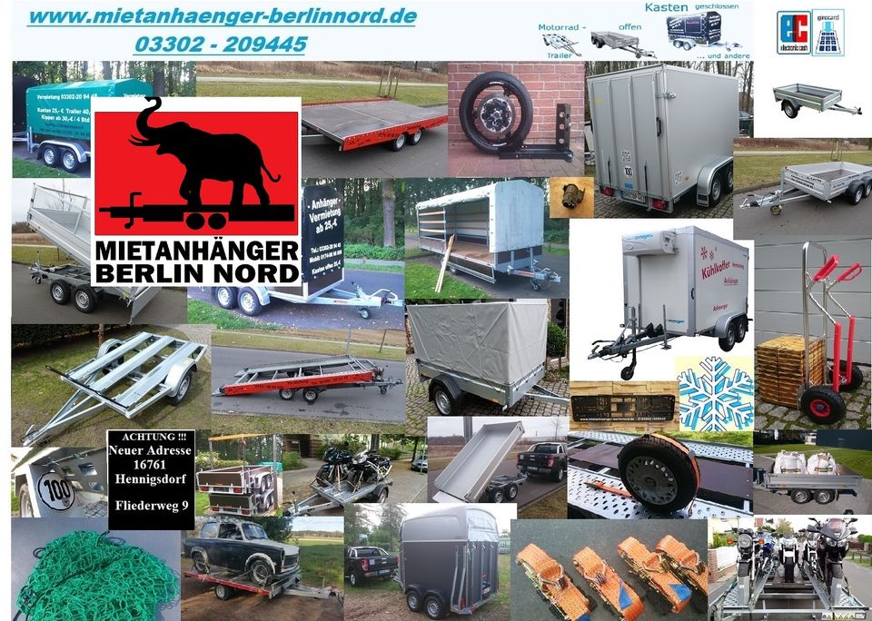 Transport Umzug Bauwagentransporte Bootstransport Anhänger mieten in Hennigsdorf