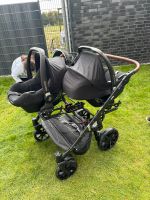 Kinderwagen für Zwillinge mit Station für Auto. Niedersachsen - Meinersen Vorschau