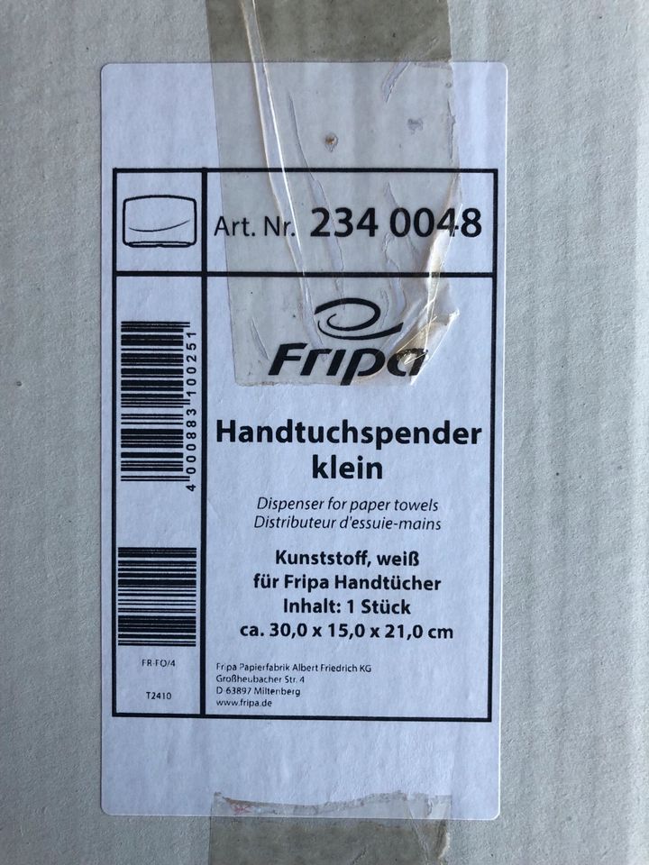 NEU 3x Fripa Handtuchspender 2340048 (Preis für 3 Stück) weiß in Fränkisch-Crumbach