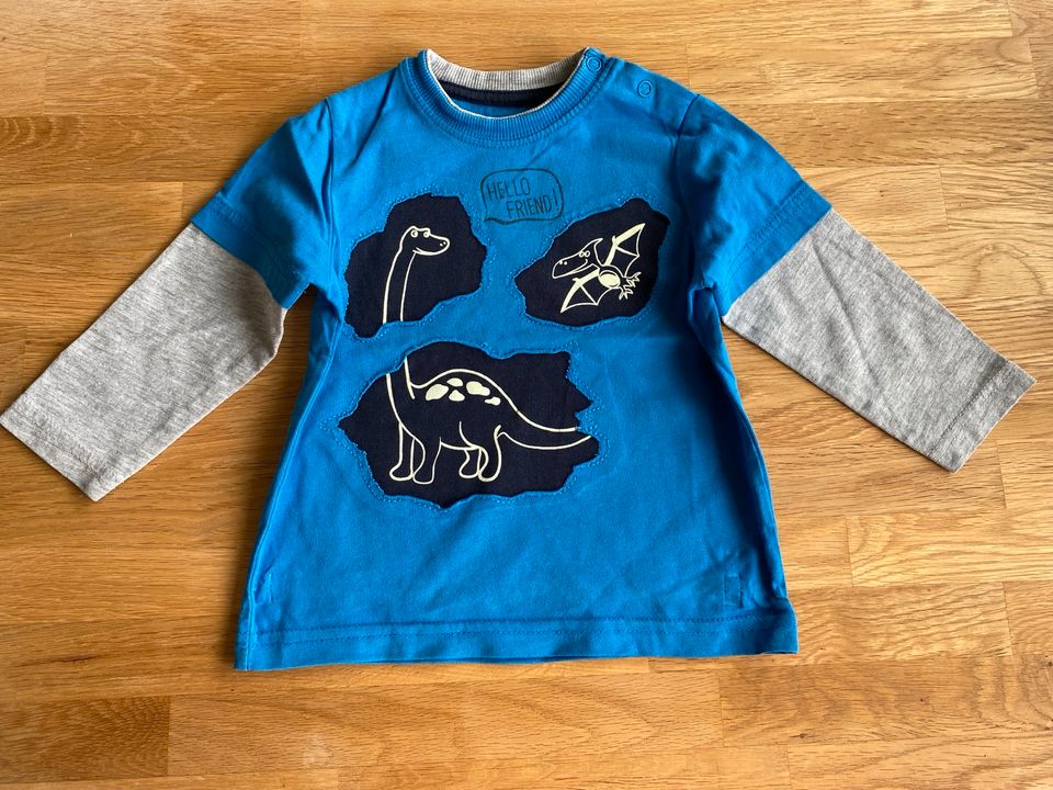 Langarmshirt - blau mit Dinosauriern - Topomini - Gr.80 in Wentorf