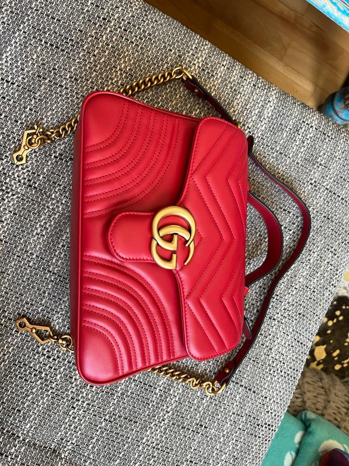 Original Gucci GG Matelasse Marmont Bag Tasche rot top