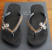 Uzurii, Sandale, Flip-Flop, Flipflop, schwarz, Gold Fly Mid Heel Hessen - Hofheim am Taunus Vorschau