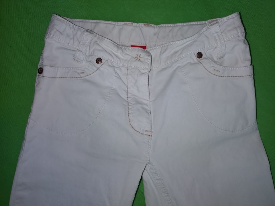 Sommerhose Kate s.Oliver Gr 140 Stoffhose Hose weiss mit Streifen in Jesenwang