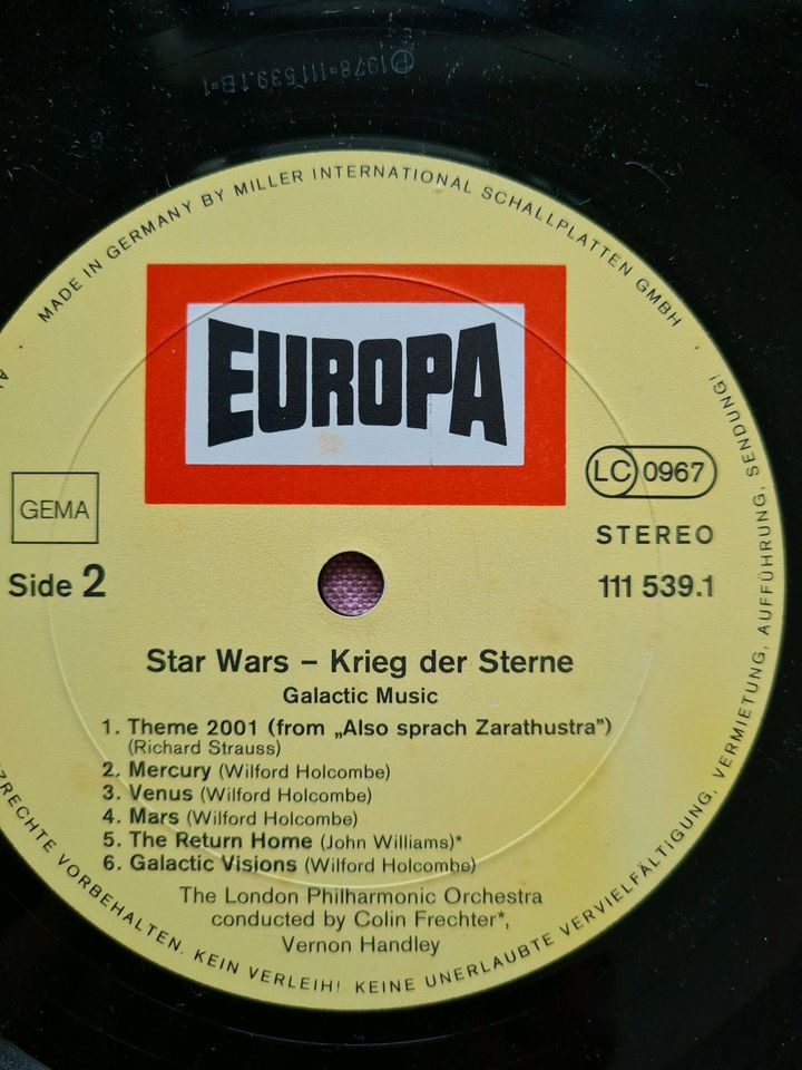 Sammlerstück! Schallplatte Star Wars in Fredenbeck
