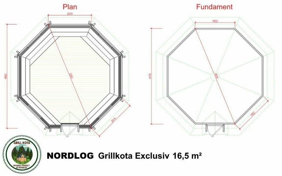 Exklusiv NordLog Grillkota 16,5m2 Grillhaus Grillhütte Gartenhaus in Weil der Stadt