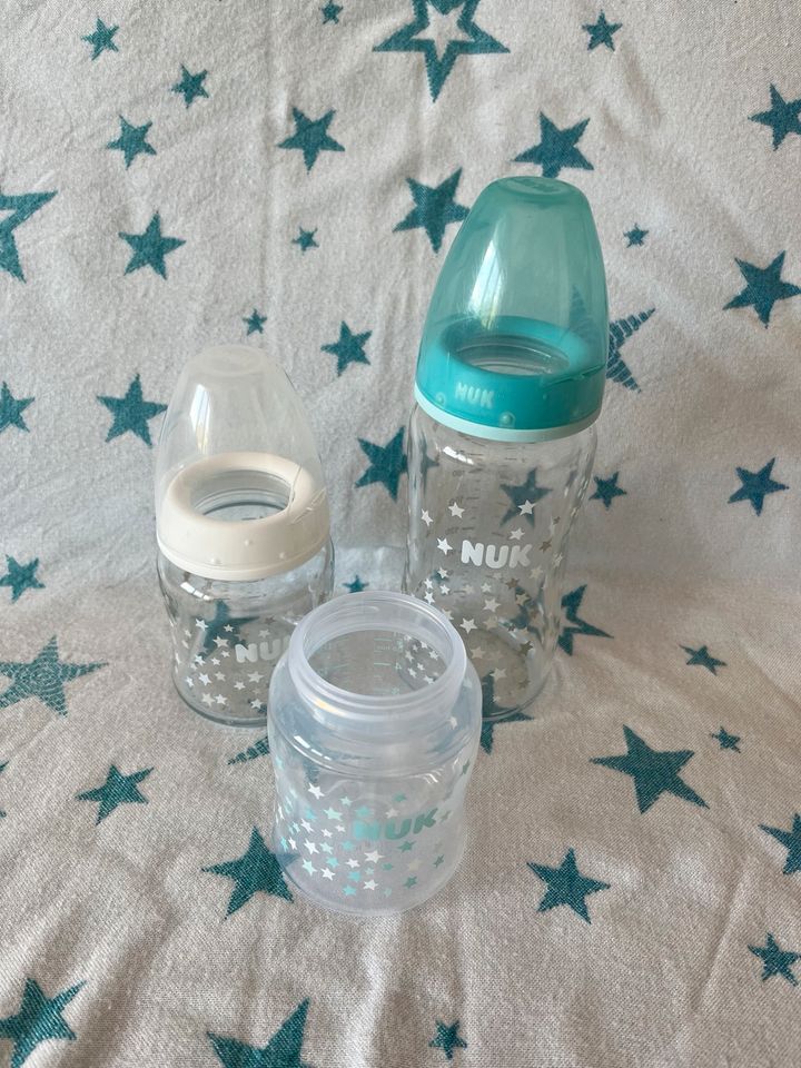 Nuk First Choice Glas Flasche Sauger Trinktülle Neu Set in Steinach Baden