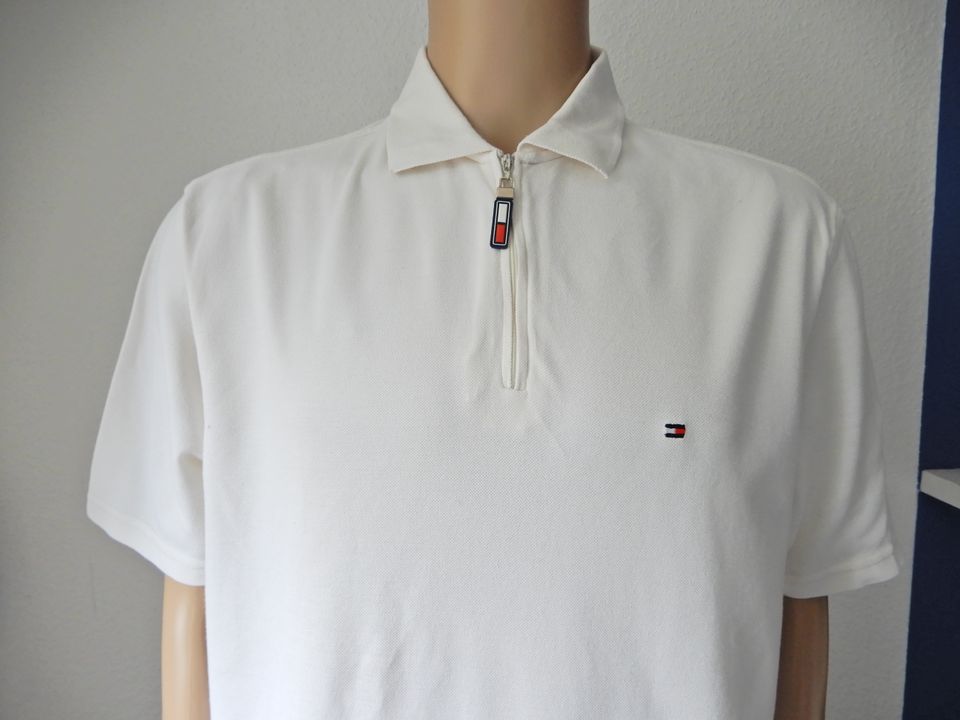 TOMMY  HILFIGER  Elegantes Herren Poloshirt Kurzarm Gr. XL Weiß in Neuss