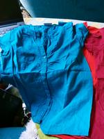 Kurzarmbluse Shirt brombeere/türkis/rot Baden-Württemberg - Bühl Vorschau