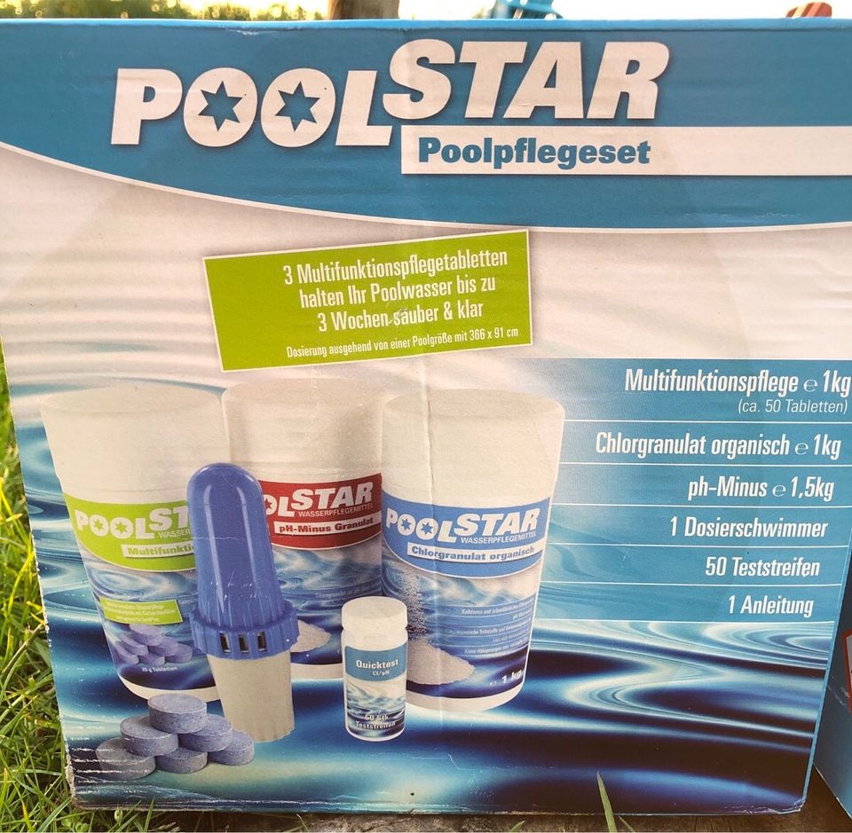 Poolstar Pool Pflegeset Chlorgranulat ph Minus Pflege Chlor NEU in Westfehmarn