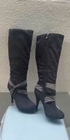 Fabulous Fabs High Heels Stiefel Schwarz Grau Gr.37 Neu Baden-Württemberg - Schwetzingen Vorschau