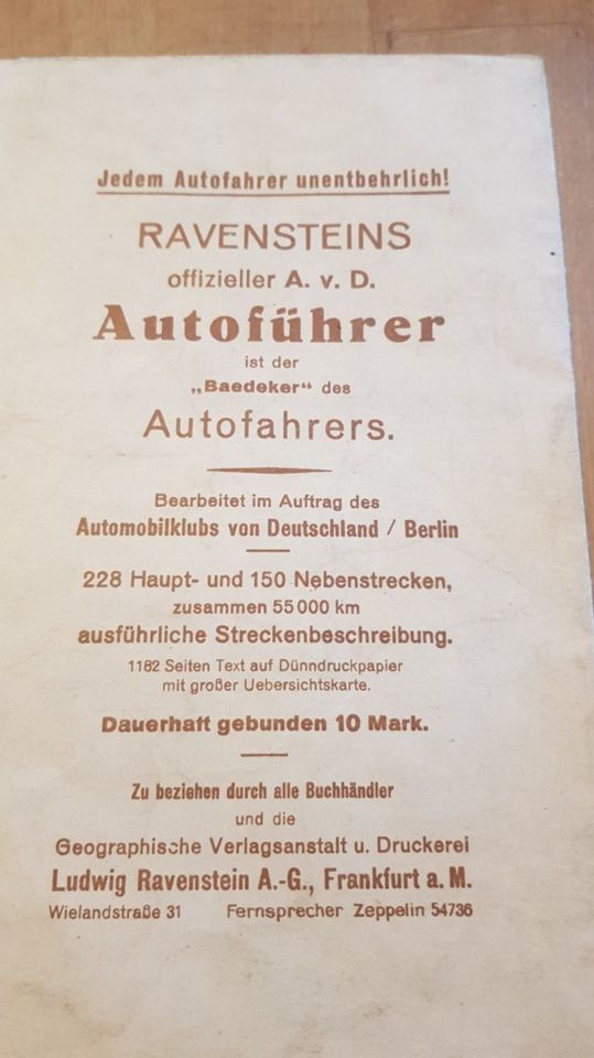 Ravensteins Rad und Autokarte Nr.27 Mittelrheinische Frankfurt in Gummersbach