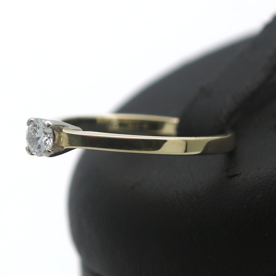 Bicolor Solitär Brillant Gold Ring 585 14 Kt Weißgold 0,23 Ct in Köln