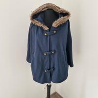 Cape Poncho Blau Kunstfell 36 Hessen - Oberzent Vorschau