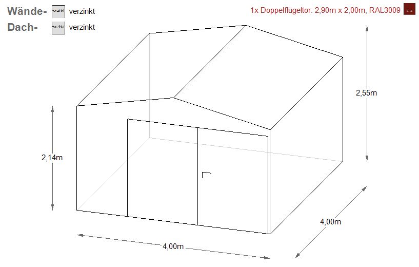 Blechgarage 4x4x2,55m Garage Lagerraum Schuppe /piemar.de 9097! in Schwäbisch Hall