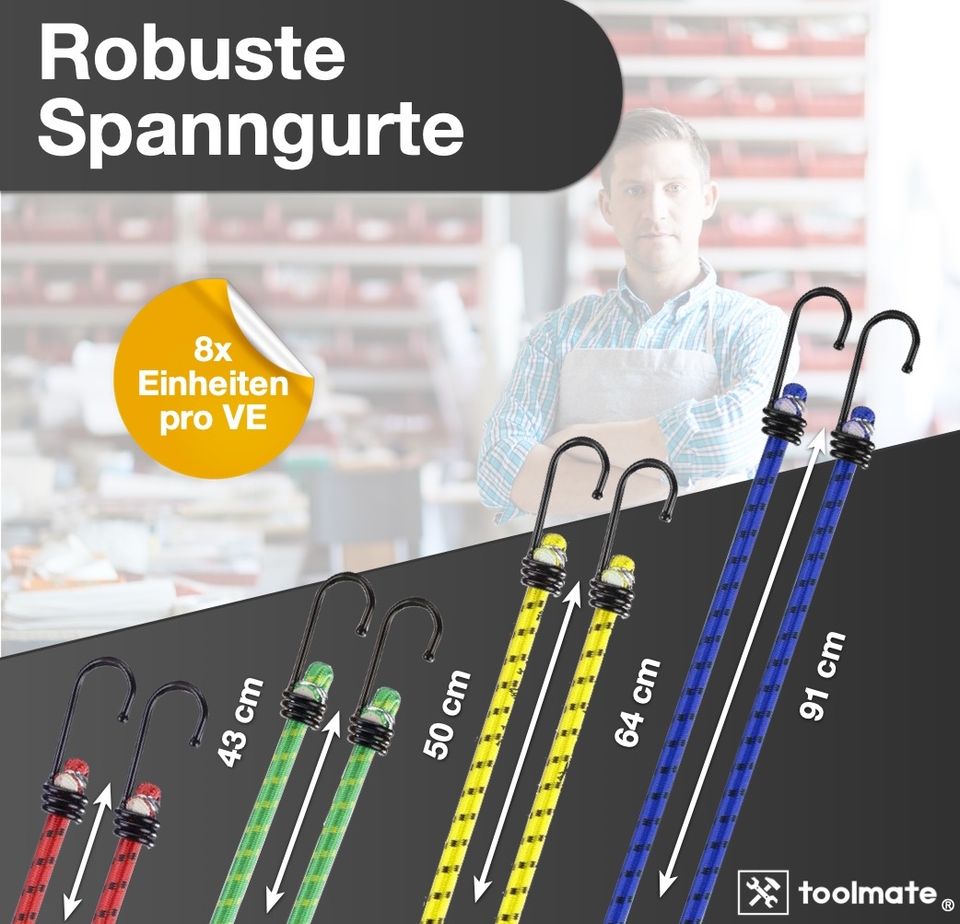 toolmate® 8x Expander Set Gepäckspanner zur Befestigung in Sandhausen