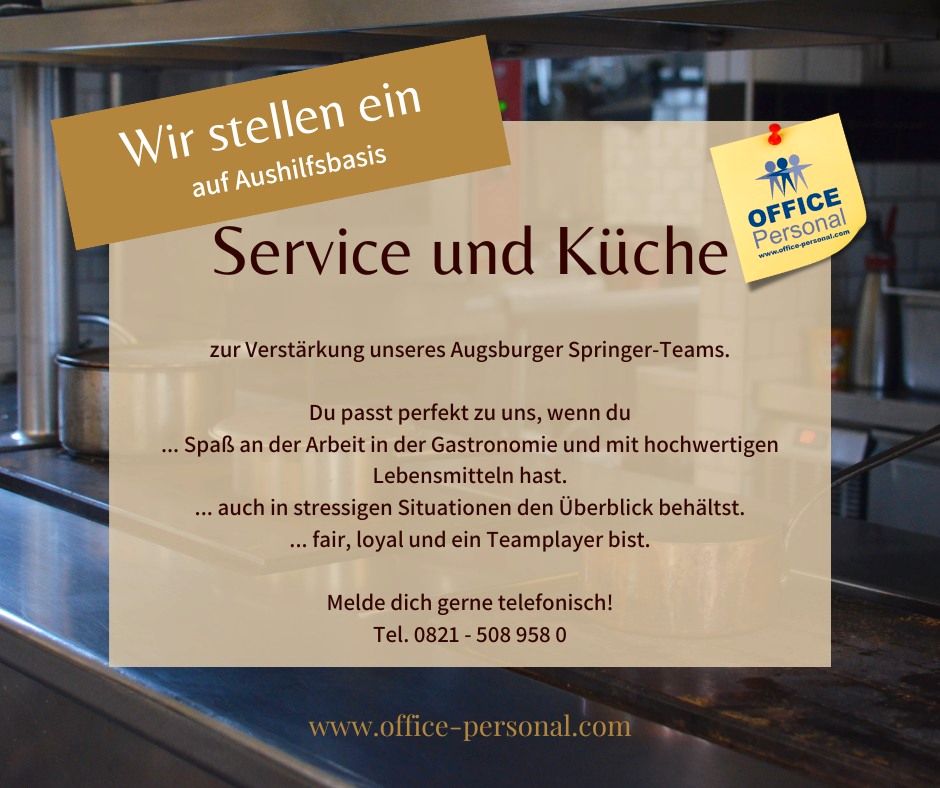 Springer für Gastronomie (m/w/d) in Augsburg