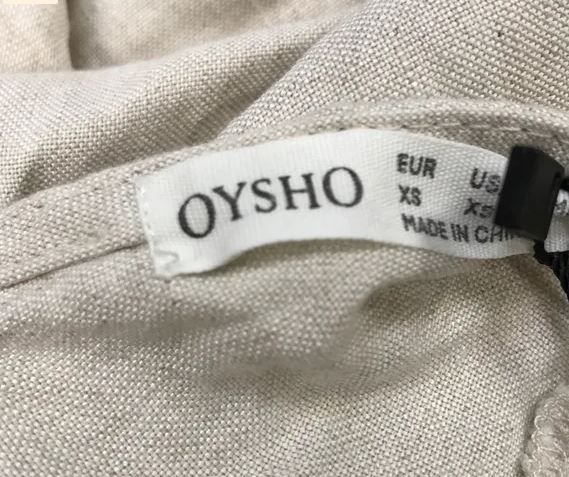 Oysho sexy Sommerkleid Gr. XS  Wickeloptik, beige, Leinen/Viskose in Mainz