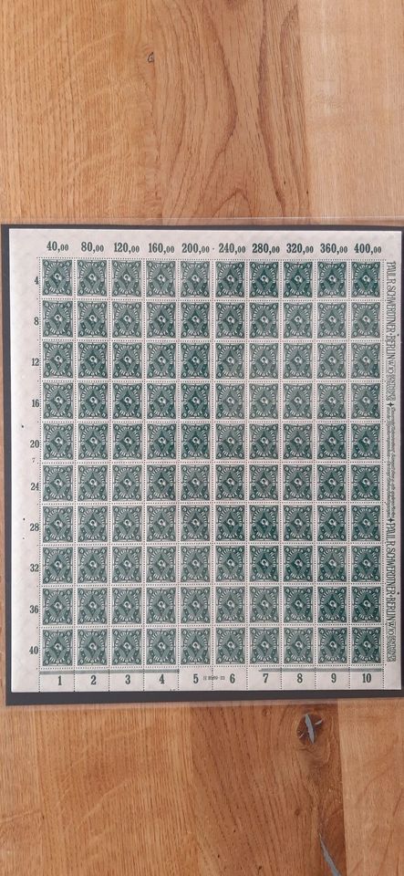 Deutsches Reich Markenbögen 225-227 in Nußloch