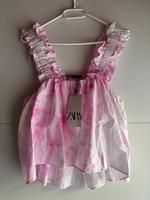 Zara Batik Crop Top Bluse NEU MIT ETIKETT - S 36 - Rosa Pink weiß Hessen - Petersberg Vorschau