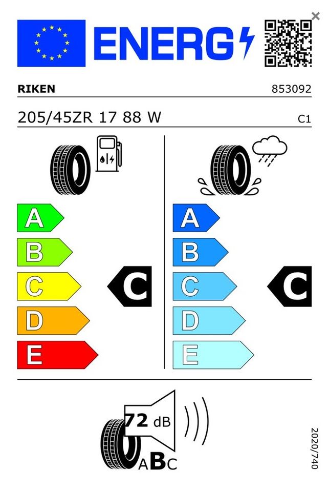 205 45 R17 88W XL Riken 4x Sommerreifen inklusive Versand in Haiger