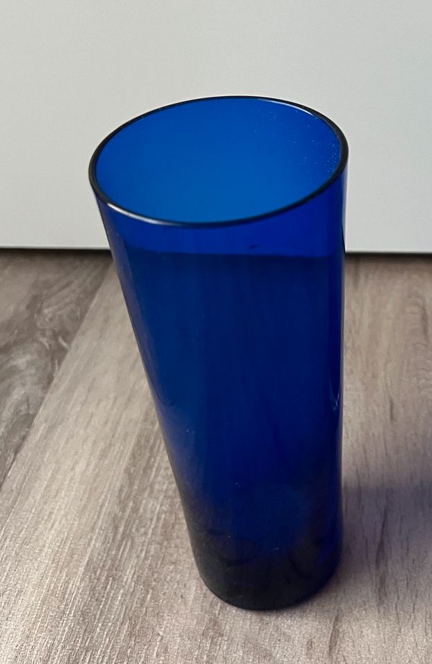 Vase blau Glasvase Blumenvase in Ganderkesee