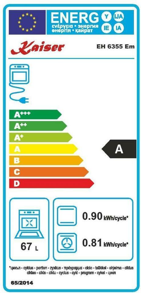 Kaiser  Eh 6355 Em Empire Nostalgie Einbau Backofen Elektro 67L in Köln