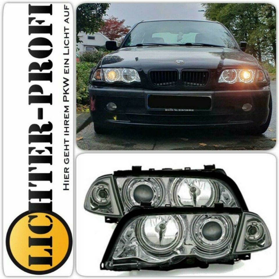 Scheinwerfer Set Angel Eyes BMW 3er E46 Limo/Touring 02-05 chrom - –  Samsuns Group