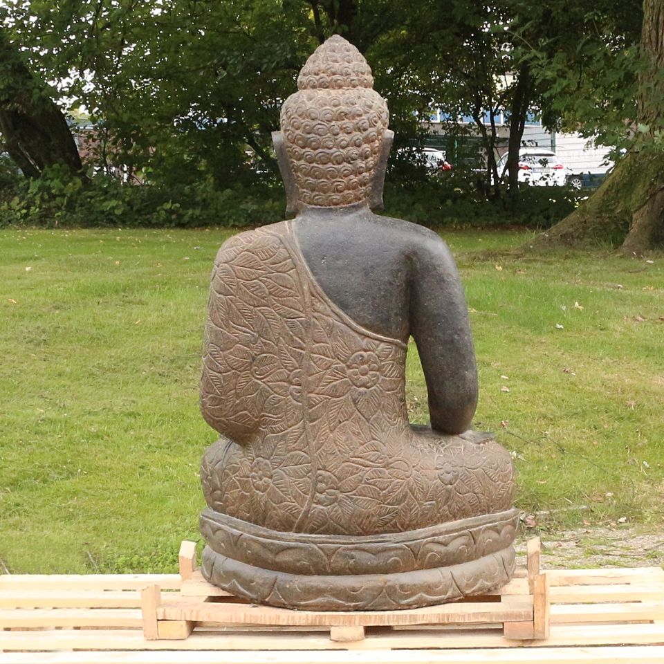 Buddha Gartenfigur Steinfigur Greenstone antik hand on knee 80 cm in Bochum