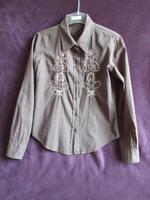 Original Hirsch Bluse Größe S Khaki/grün silberne Blumen Top Nordrhein-Westfalen - Kamp-Lintfort Vorschau