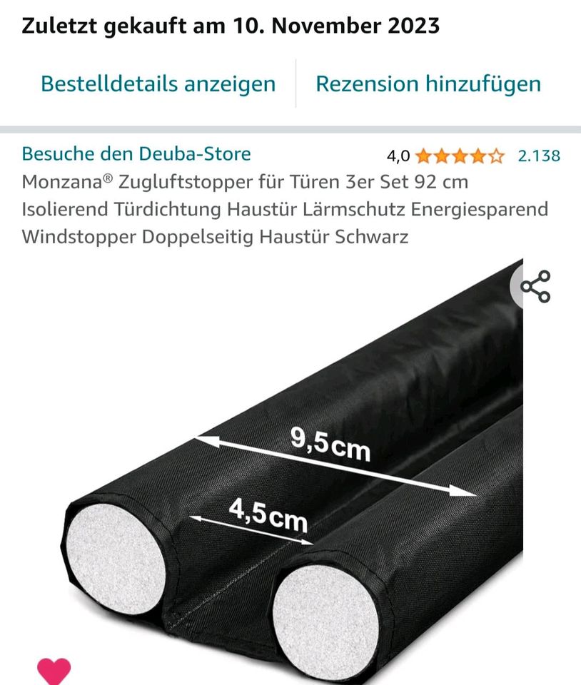 MONZANA® 3x Zugluftstopper 92 cm Isolierend Türdichtung Haustür