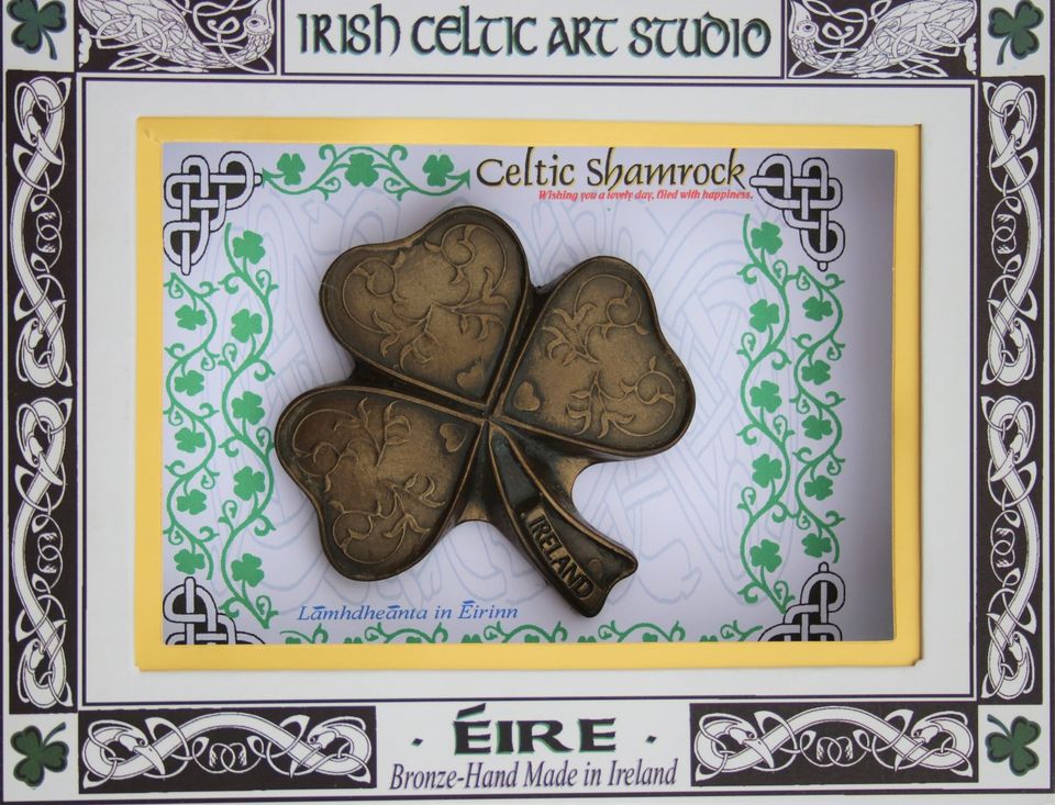 Celtic Shamrock, Irisches Kleeblatt, Glücksbringer, Bronze in Otterndorf