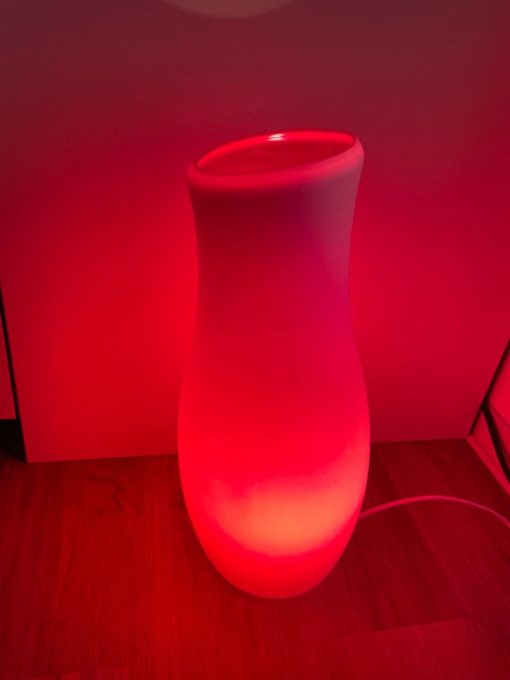 IKEA Mylonit Tischlampe Nachtlampe 42 cm Lampe Glas Rot Weiß in Biberach an der Riß