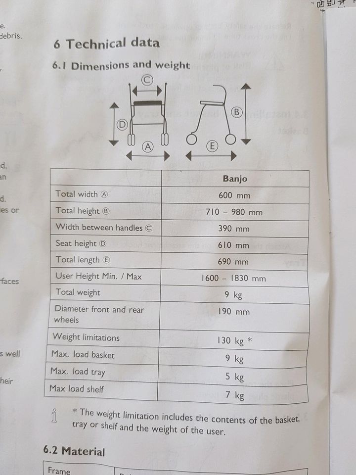 Rollator Invacare Banjo P452E/3 mit Tablett , Korb NEUWERTIG in Rudolstadt