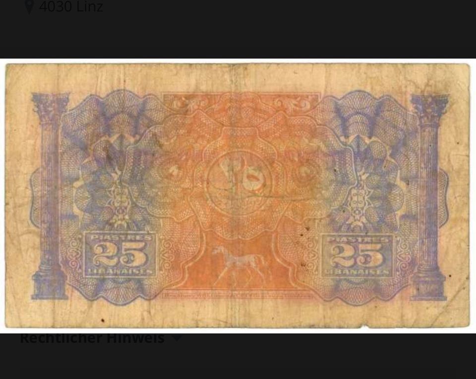 Libanon (P036) 25 Piastres 1942 VF/ F+ in Landshut