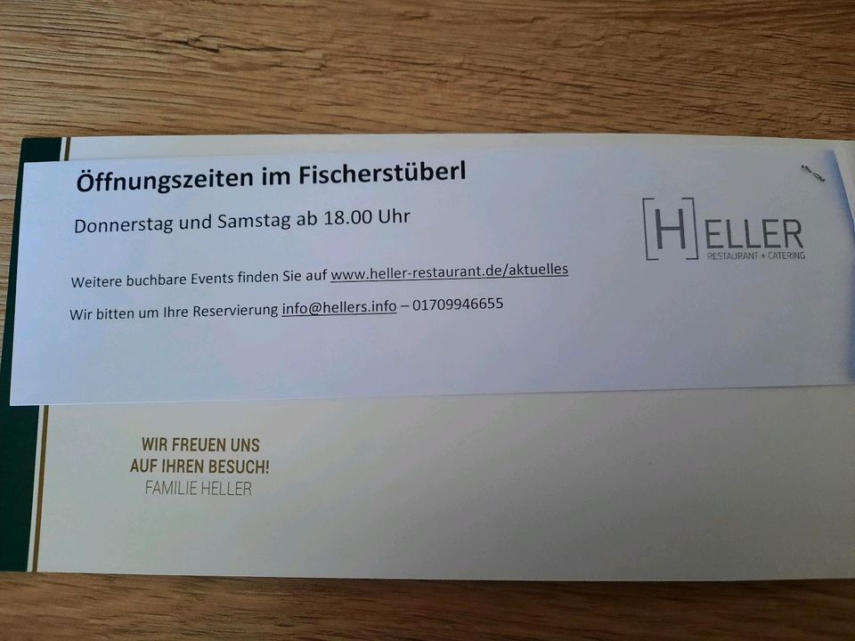 Hellers Fischerstüberl Gutschein - Wert 50 € - Essen in Hofkirchen