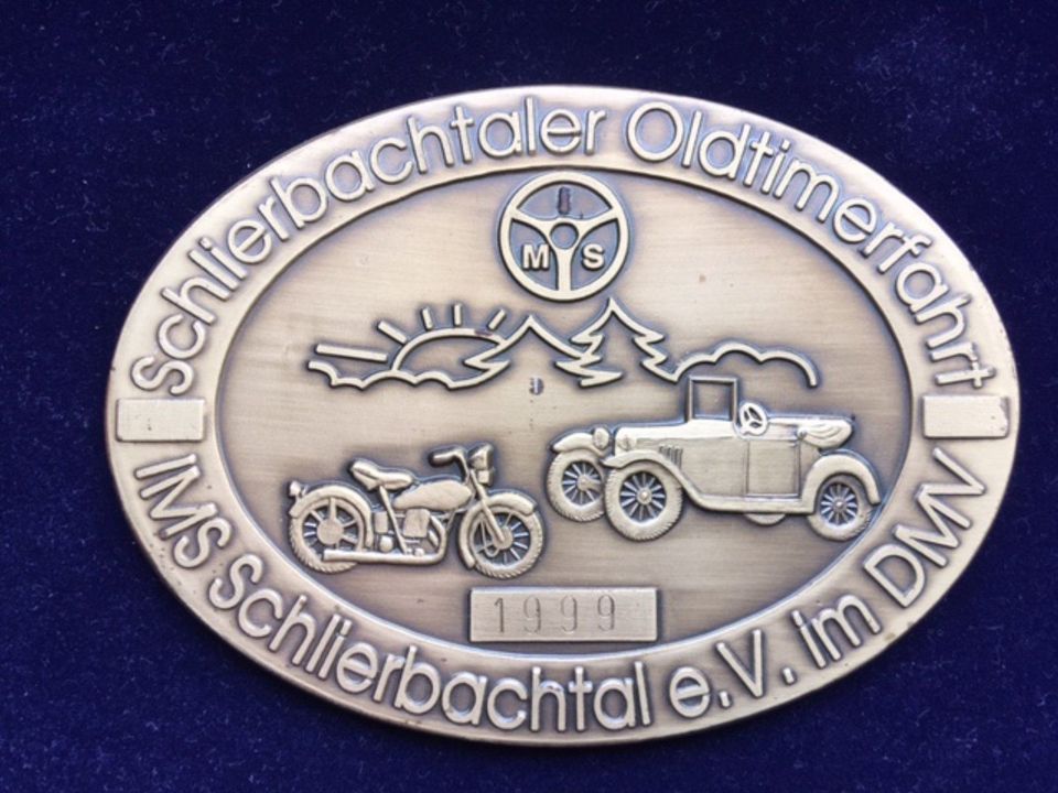 8 alte Plaketten Schlierbachtaler Oldtimer Fahrt, guter zustand, in Groß-Bieberau