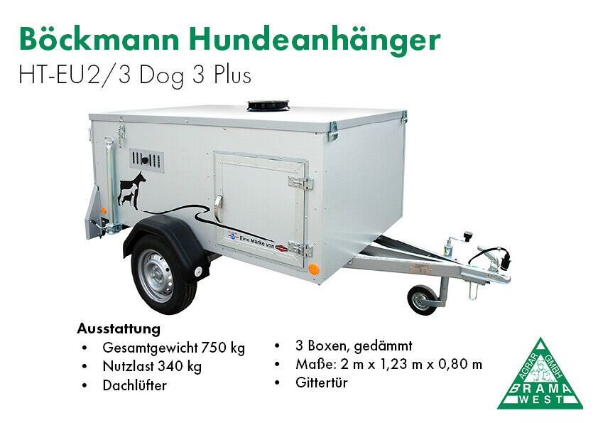 Böckmann Hundeanhänger  HT EU2/ 3 Dog Plus PKW Anhänger in Treuenbrietzen