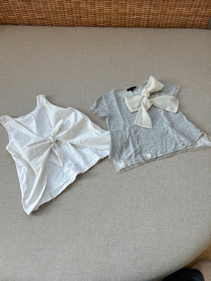 Mega T-Shirt Shirt weiß grau Schleife Tüll Zara Twin Set 116 in Kösching