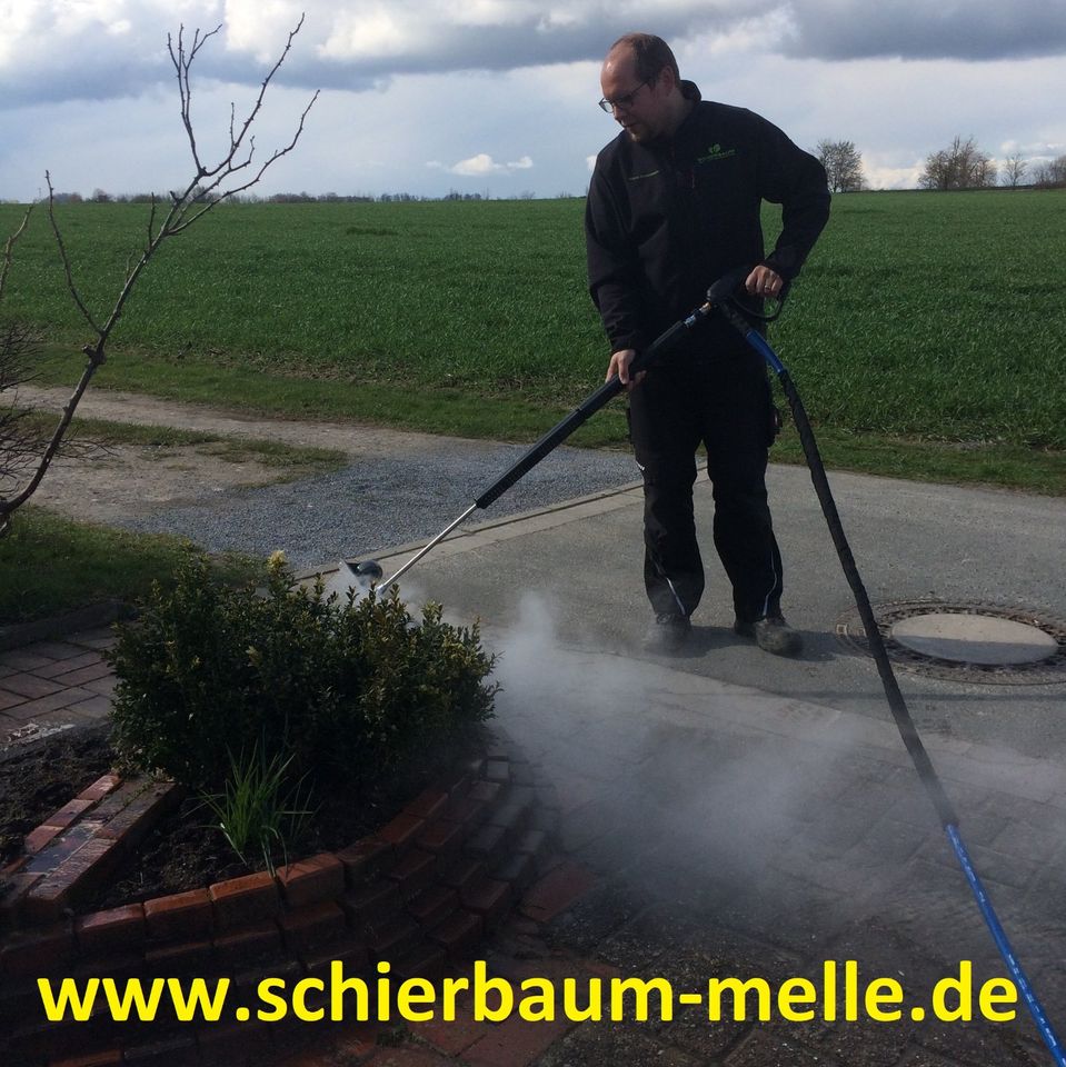 thermische Wildwuchs Unkrautbekämpfung mit Heißwasser ohne Chemie in Melle