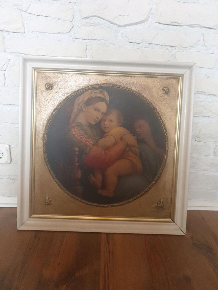 Ölgemälde 19. Jhr. Madonna della Sedia nach Raphael in Berlin