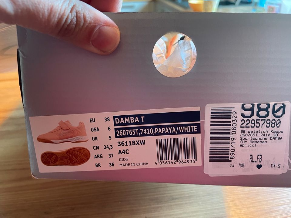 Kappa Damba Sneaker für Kinder NEU apricot Größe 38 in Elmshorn