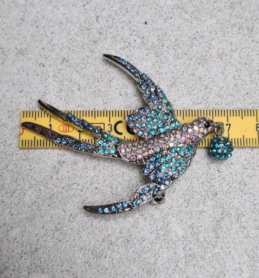 Schwalbe Vogel Papagei Strass Brosche Anstecknadel Swarovski in Karlsruhe
