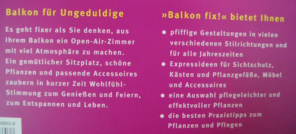 Buch: "Balkon fix - Schnelle Lösungen für Ungeduldige" in Marquartstein
